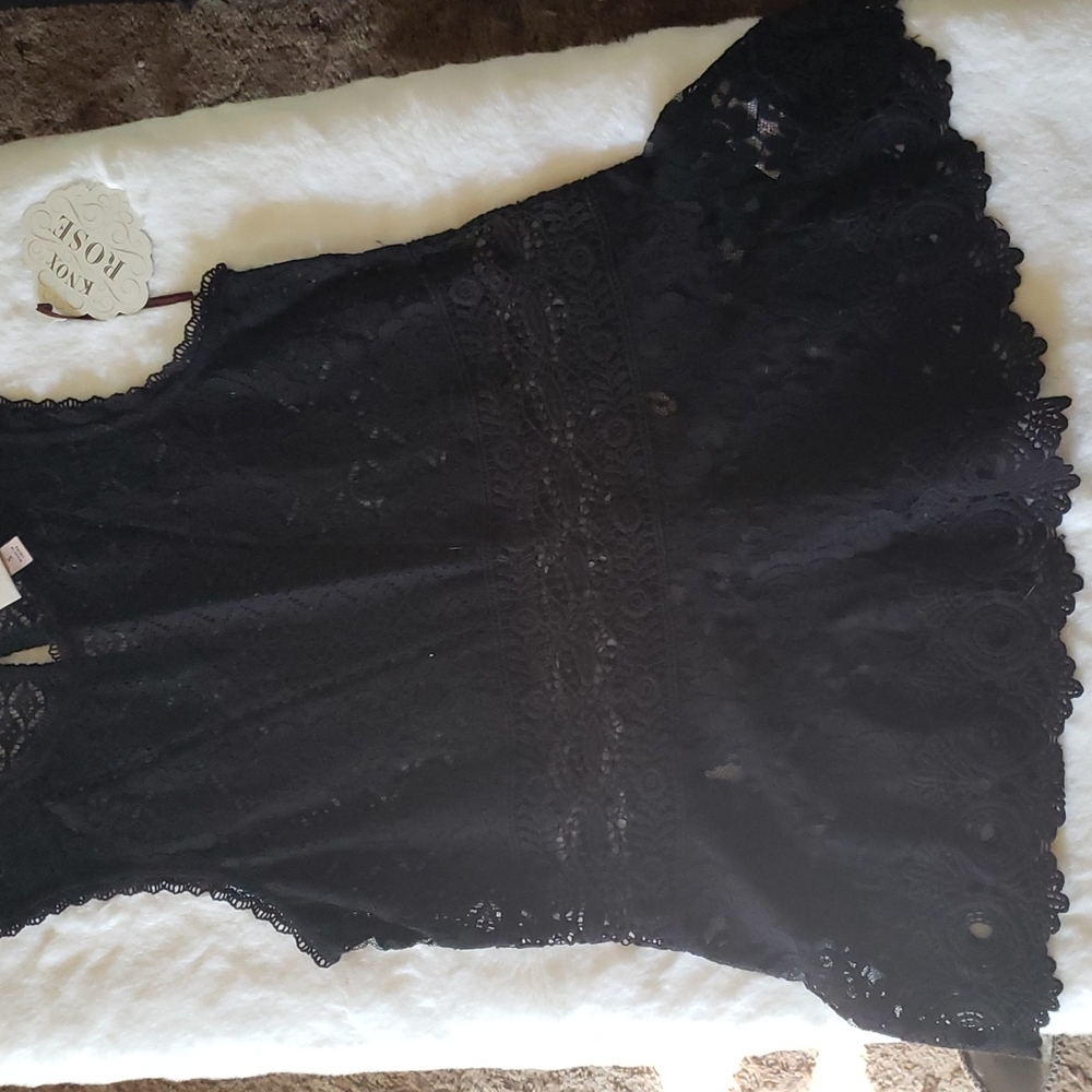 Knox Rose, small, black, lace, tunic